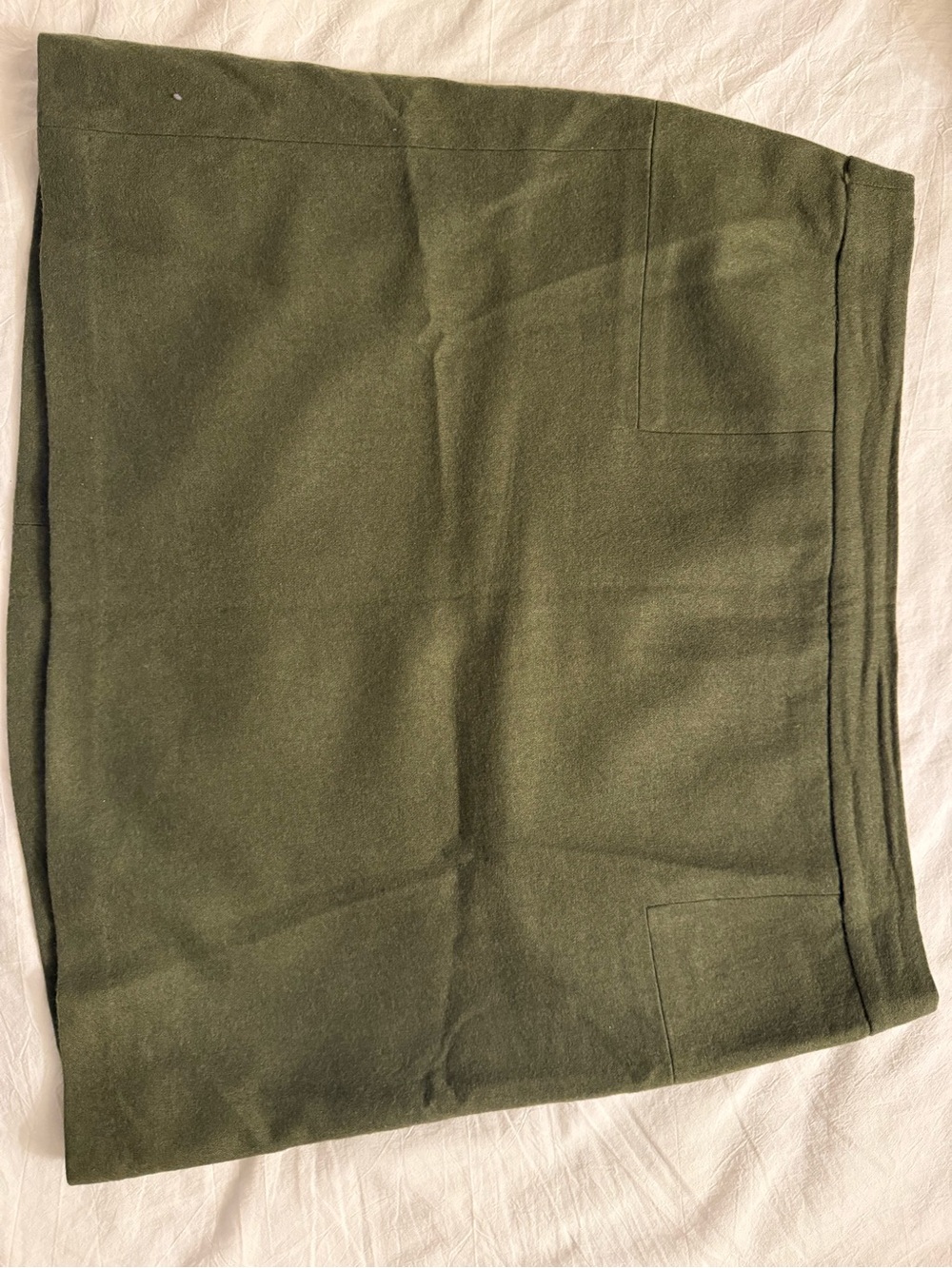 Willi Smith Olive Green Mini Skirt with Mustard Trim